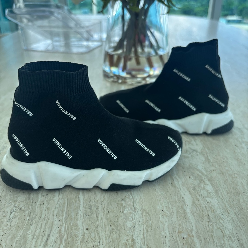Balenciaga Monochrome Logo Sock Sneakers